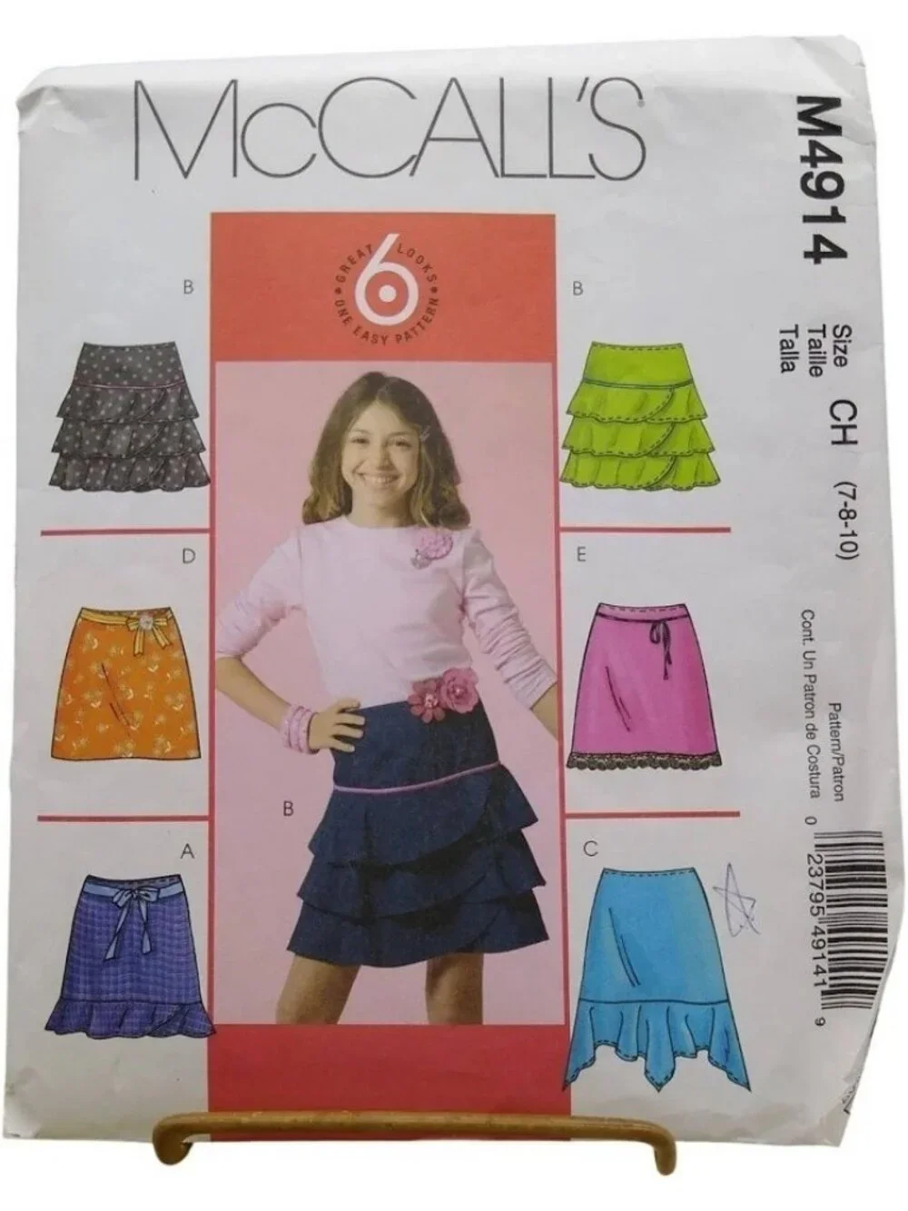 Vintage Sewing Pattern McCalls M4914 Child Girls Skirts 6 Styled Sizes 7-8-10 UC